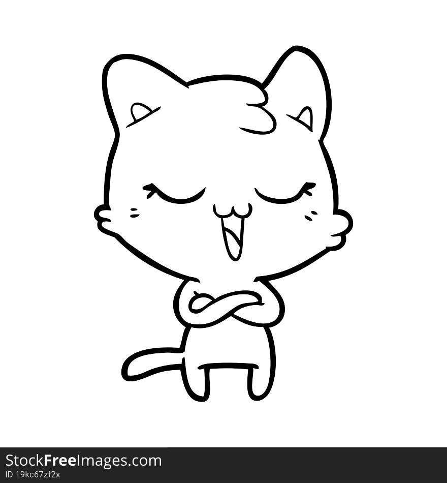 happy cartoon cat. happy cartoon cat