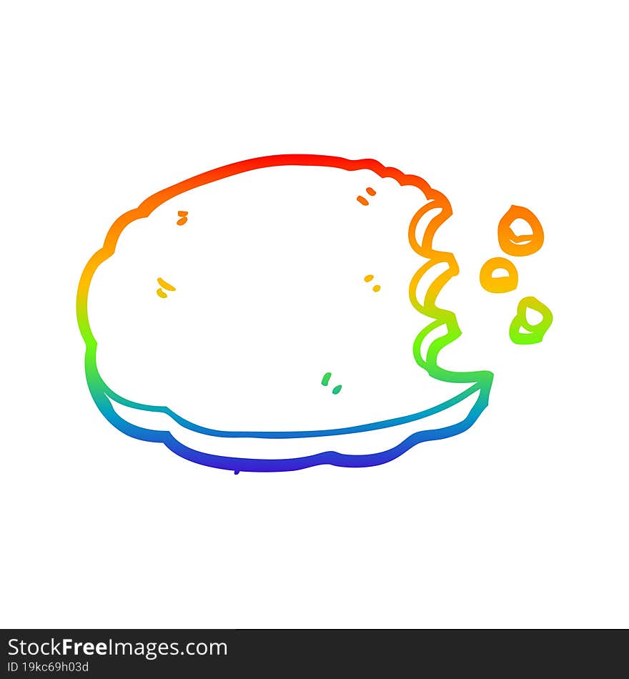 rainbow gradient line drawing cartoon cookie