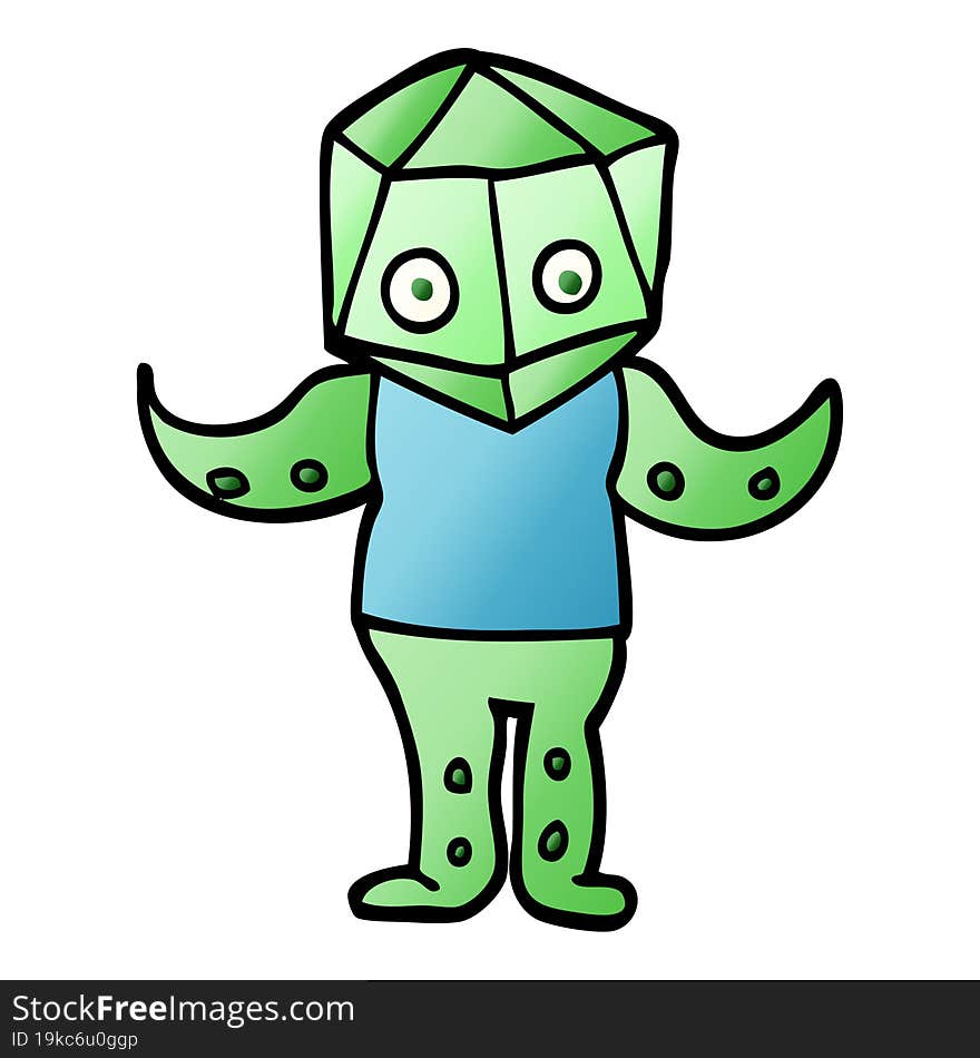 vector gradient illustration cartoon weird alien