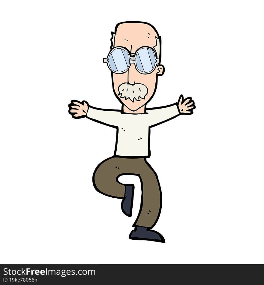 cartoon old man wearing big glasses