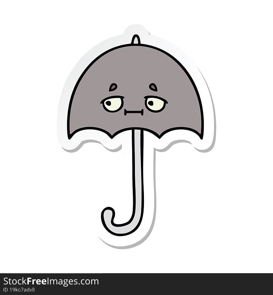 Sticker Of A Cute Cartoon Umbrella