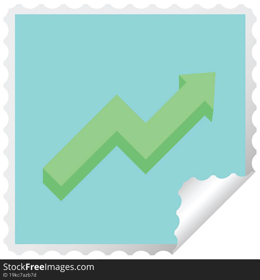 Performance Arrow Graphic Vector Illustration Square Sticker Stamp