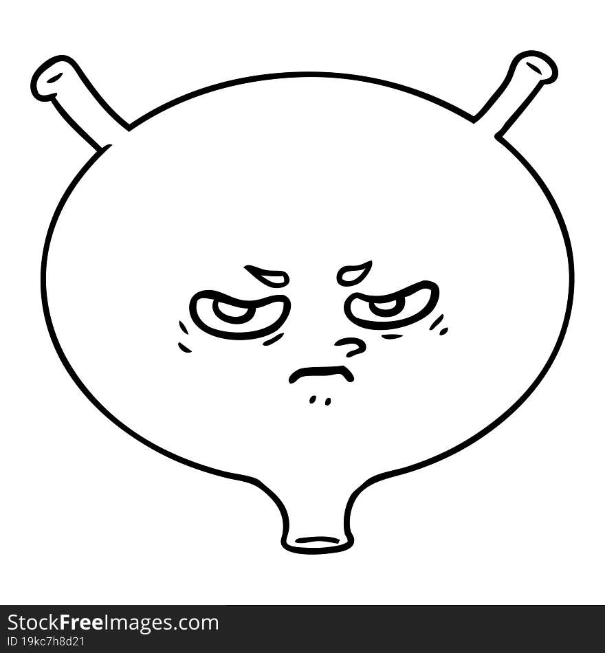 cartoon angry bladder. cartoon angry bladder