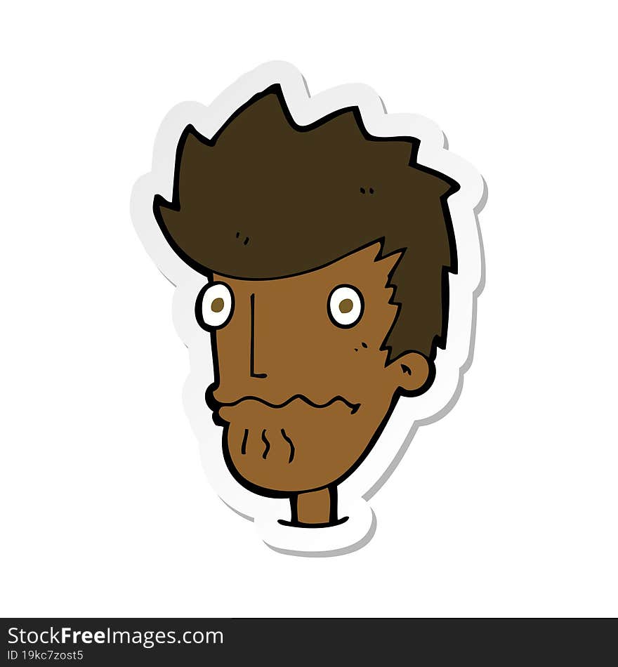 Sticker Of A Cartoon Nervous Man