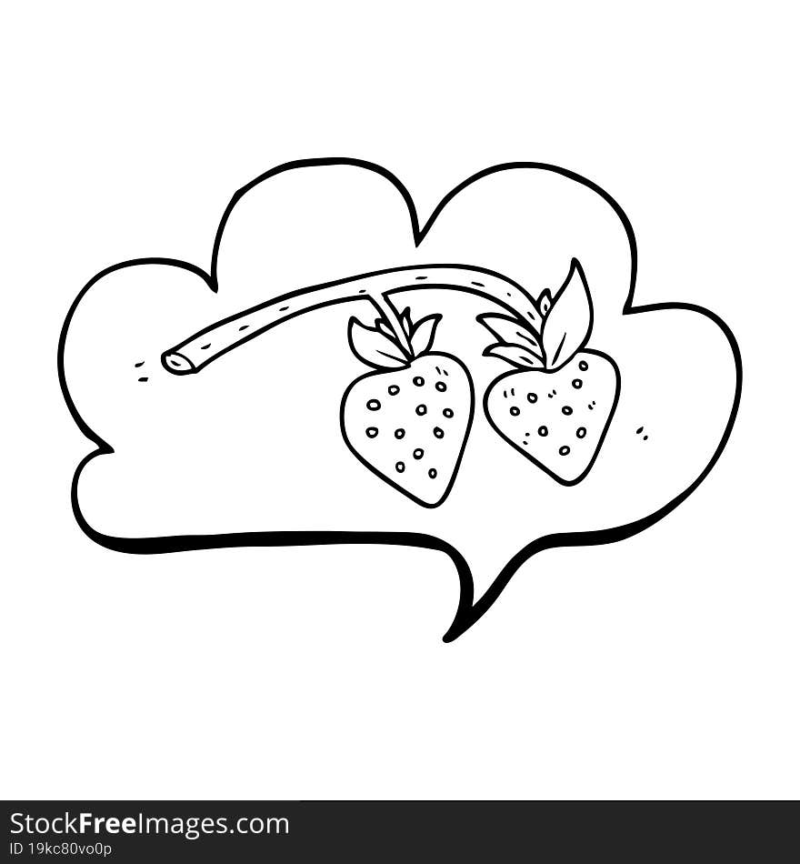 speech bubble cartoon strawberries