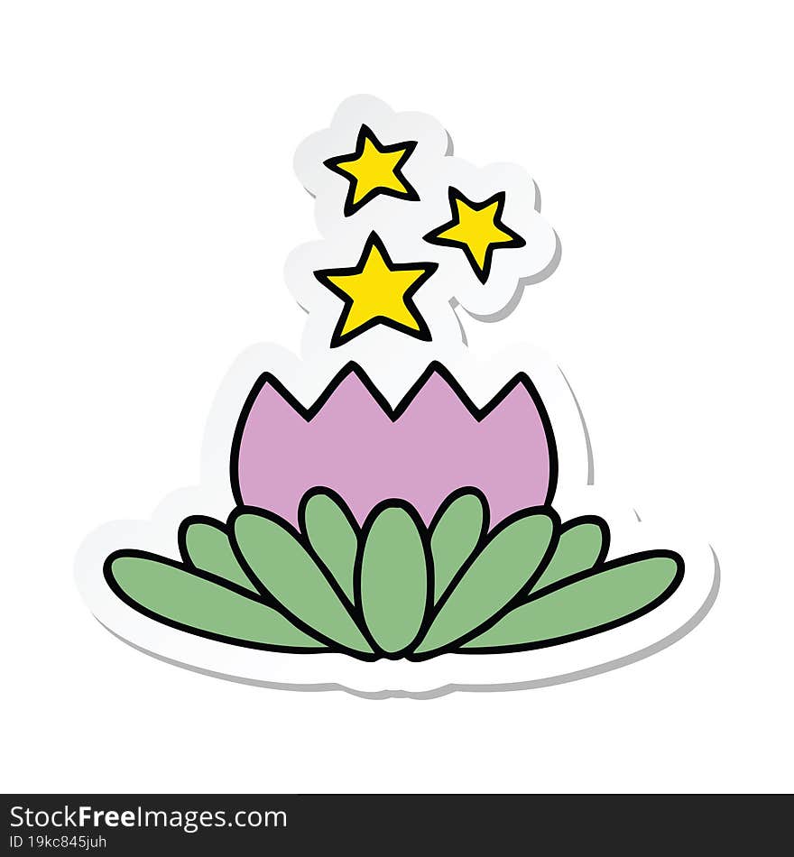 sticker of a cute cartoon flower