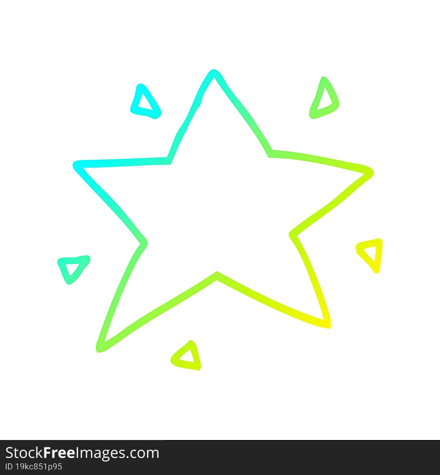 cold gradient line drawing cartoon star