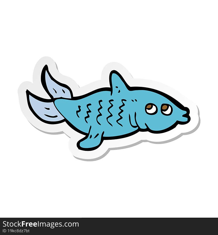 sticker of a cartoon fish