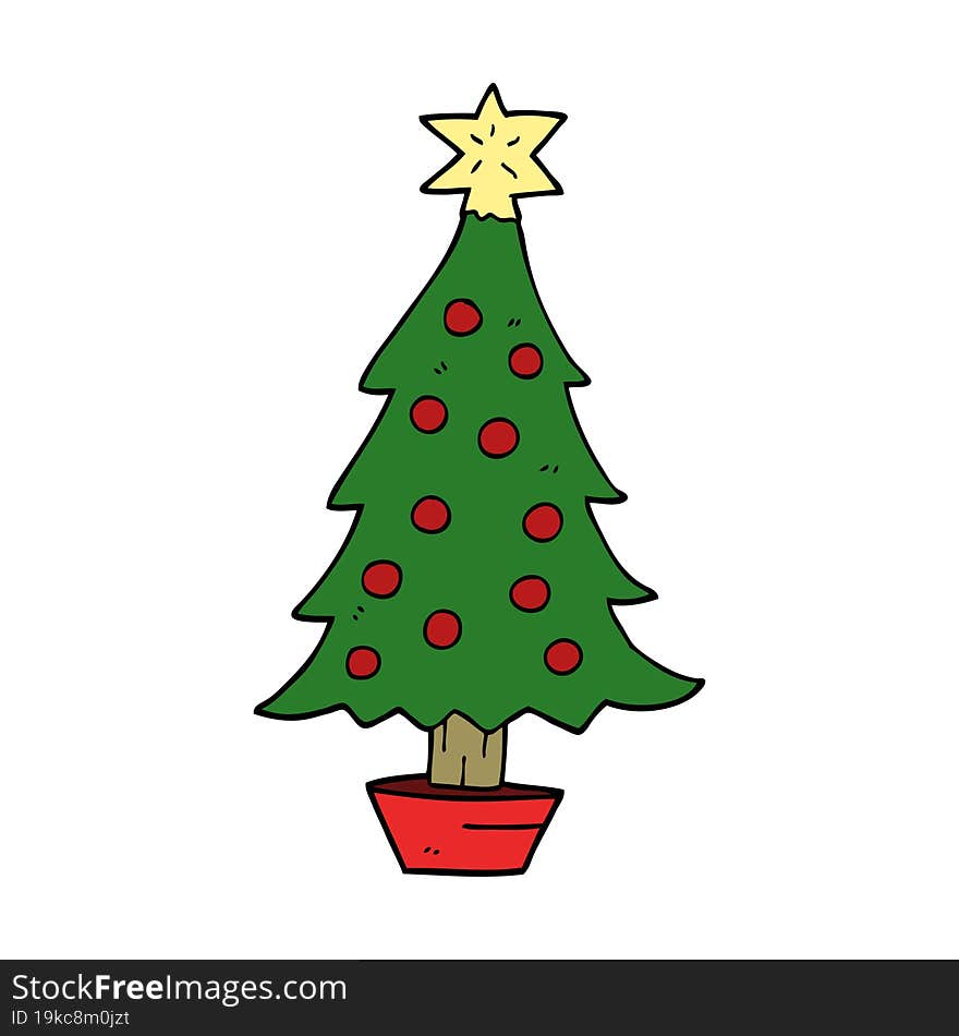 cartoon doodle christmas tree