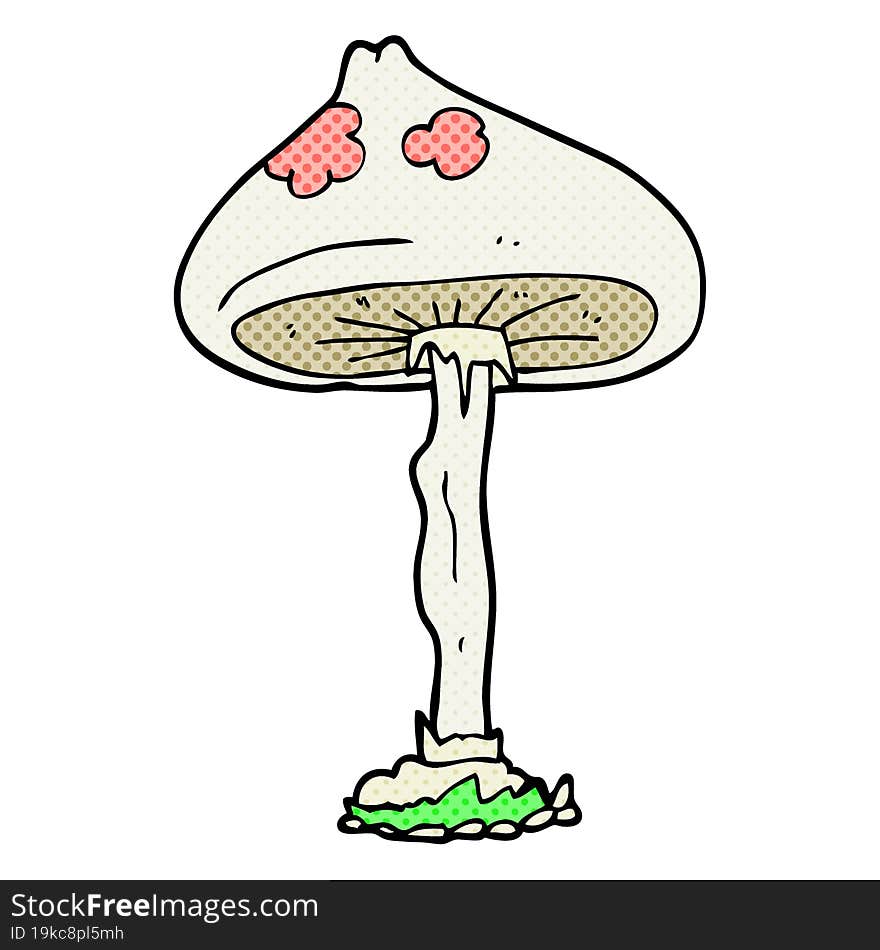 freehand drawn cartoon mushroom