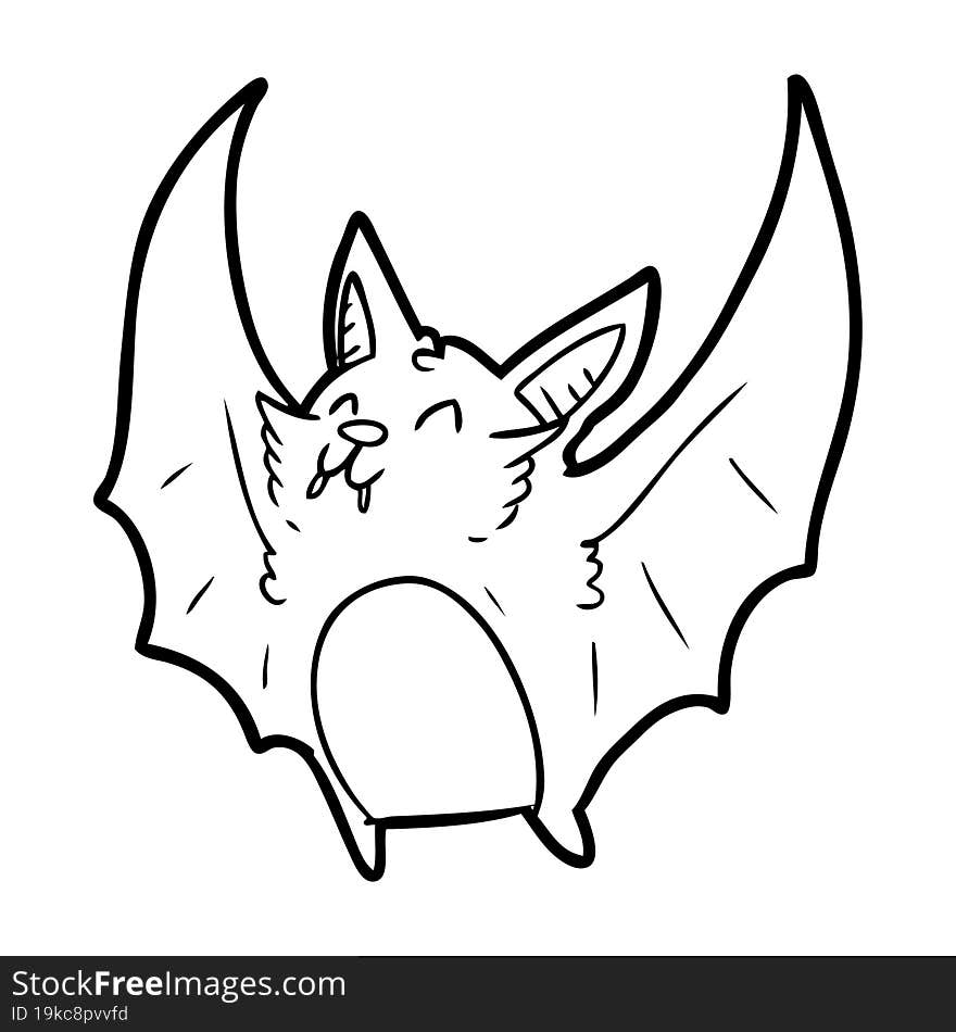 line drawing of a vampire halloween bat. line drawing of a vampire halloween bat