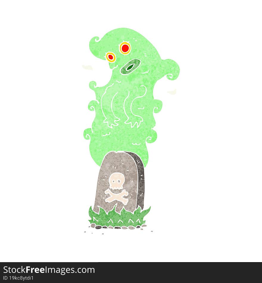 cartoon ghost rising from grave