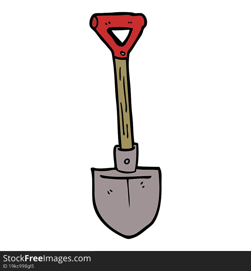 cartoon doodle shovel