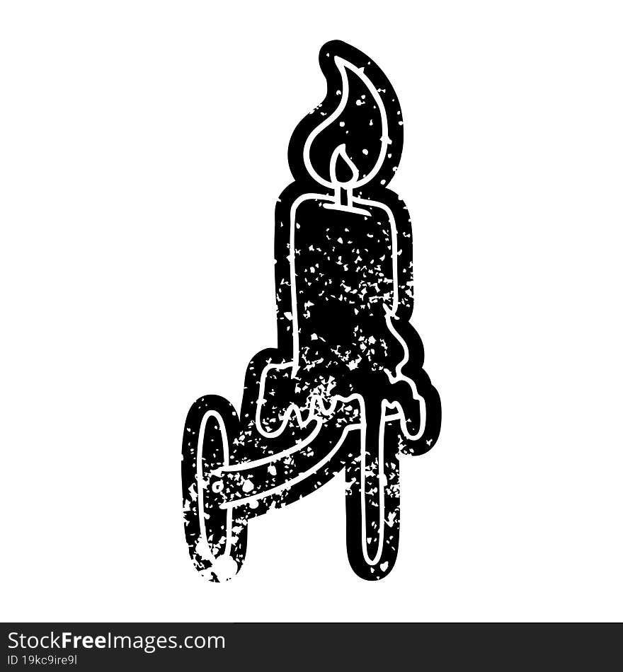 grunge icon drawing of a candle stick