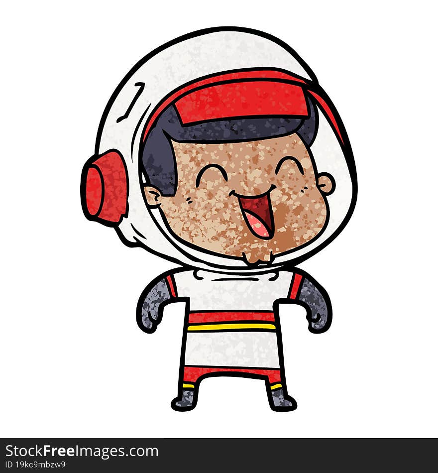 happy cartoon astronaut. happy cartoon astronaut