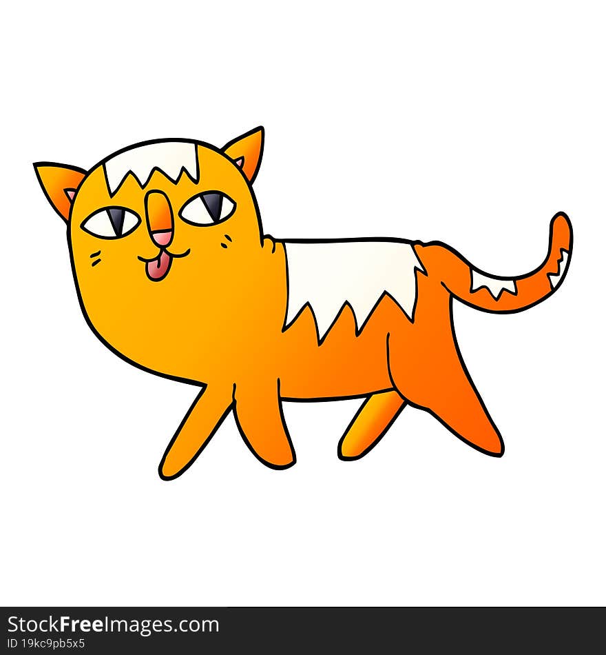 cartoon doodle funny cat