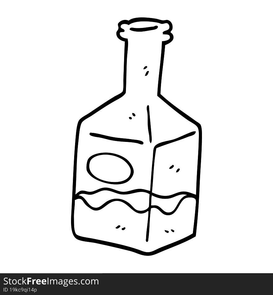 Line Drawing Cartoon Drink In Decanter