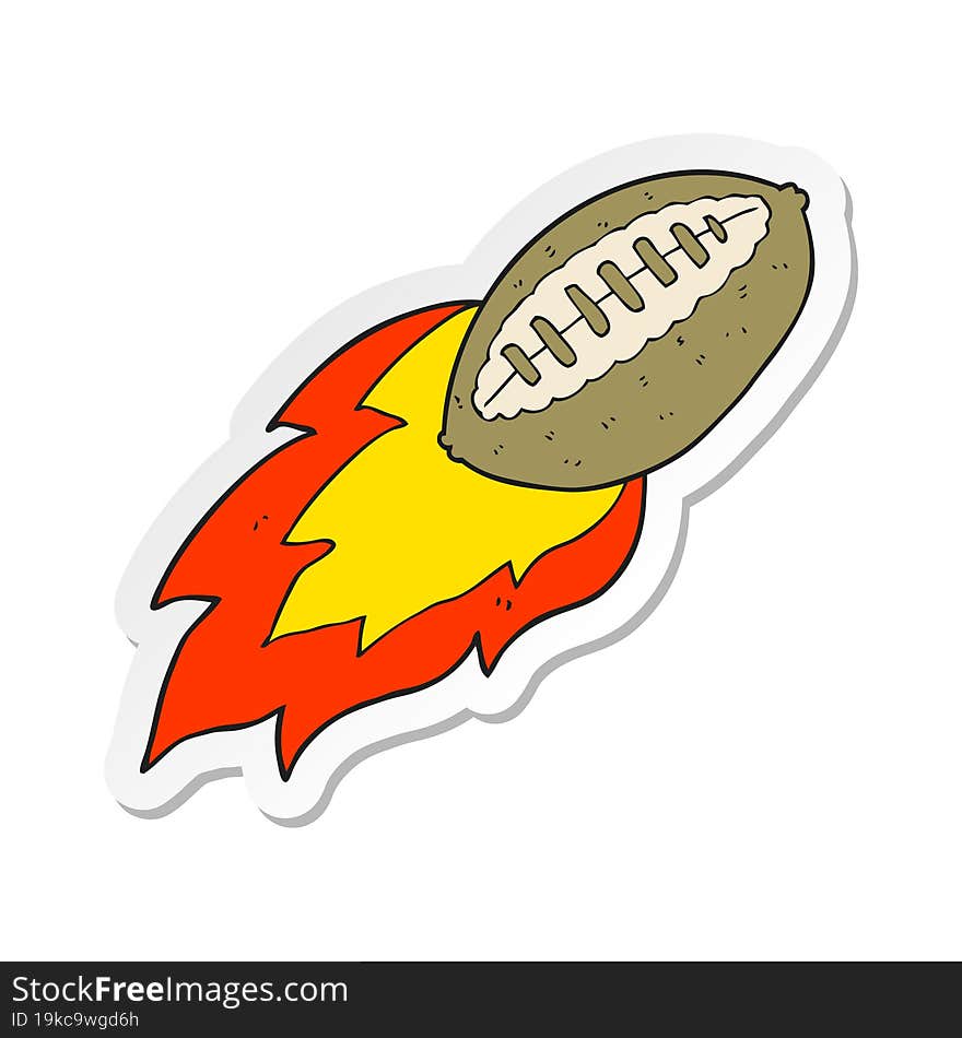 sticker of a cartoon flying football