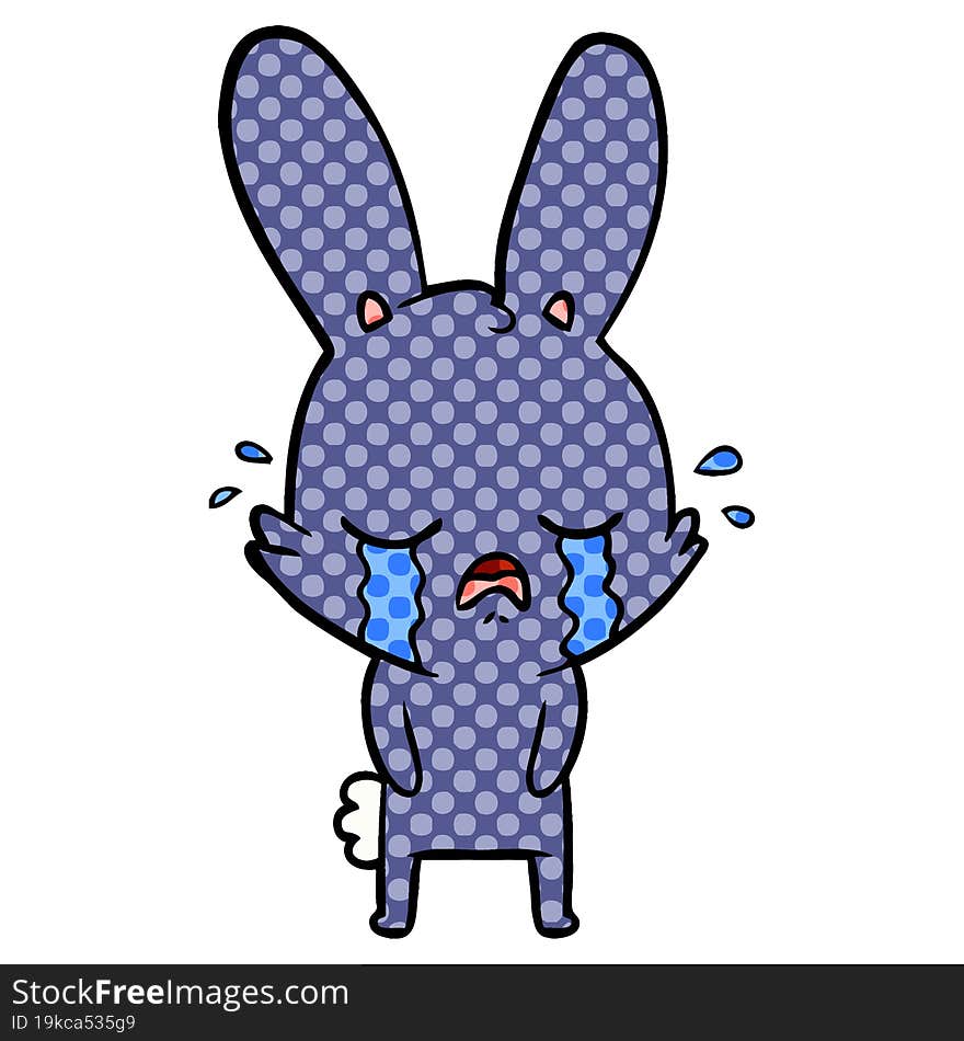 cute cartoon rabbit crying. cute cartoon rabbit crying