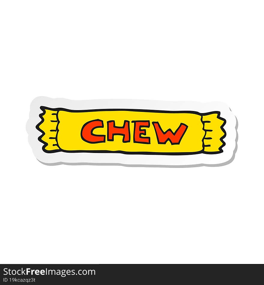 sticker of a cartoon chew