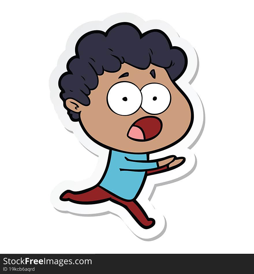 sticker of a cartoon man gasping in surprise