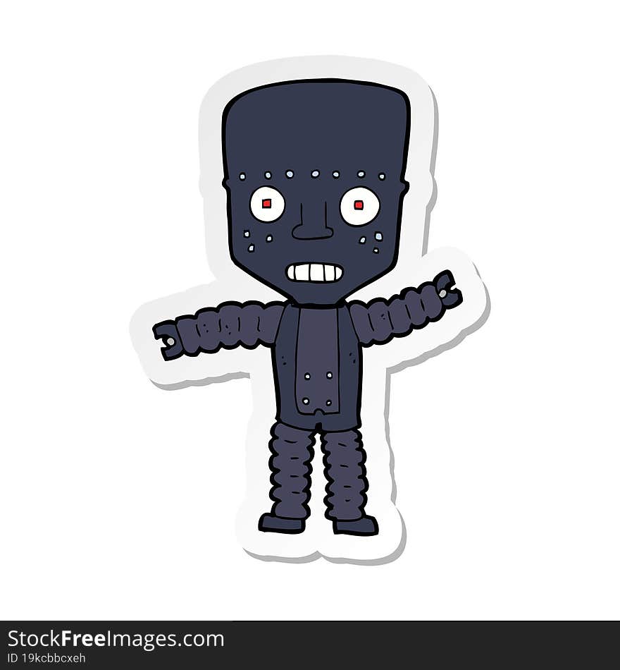 sticker of a cartoon robot