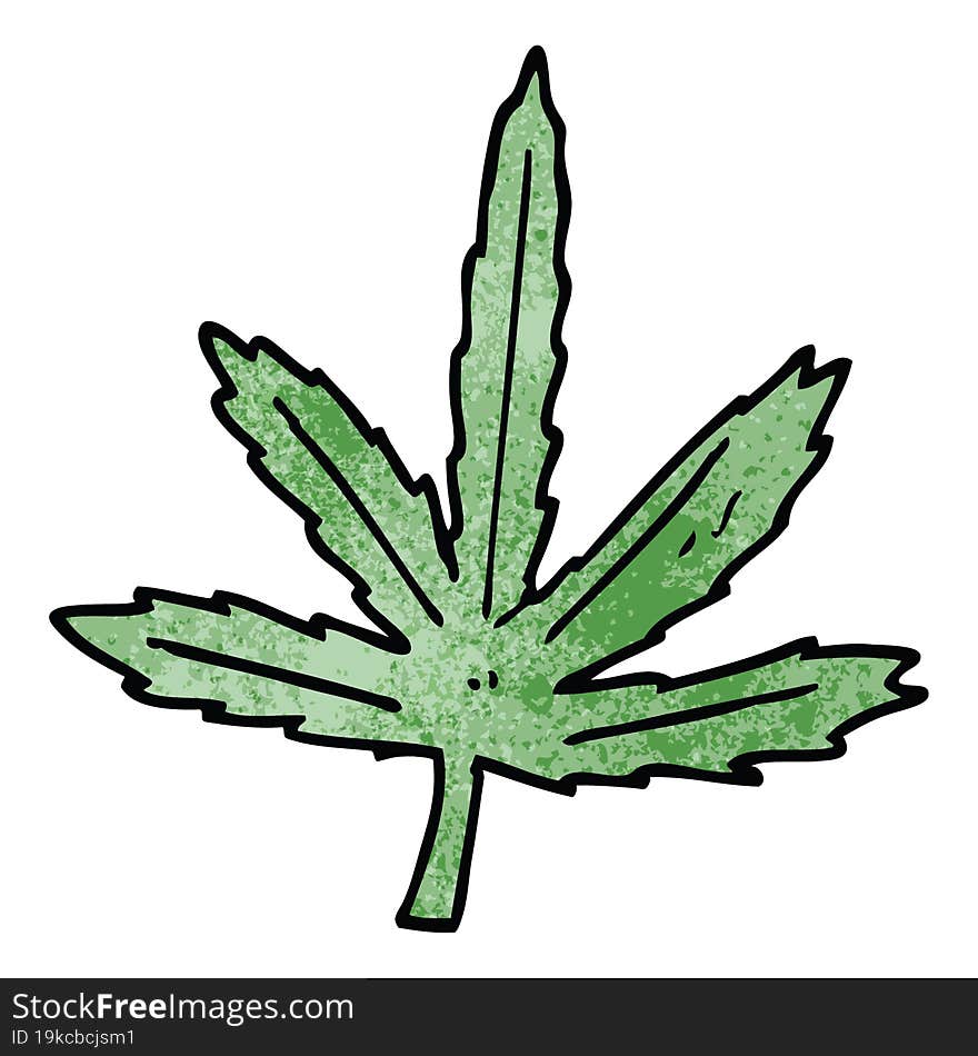 cartoon doodle marijuana leaf