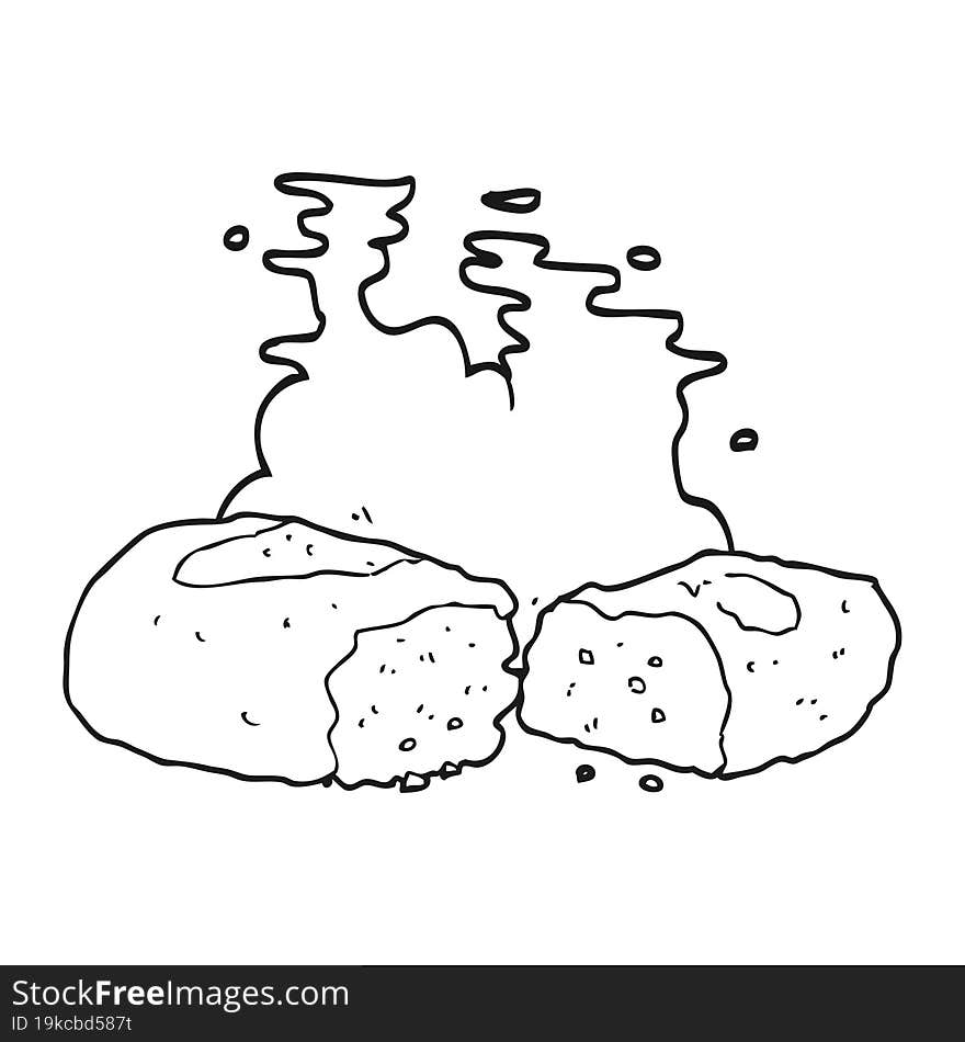 Black And White Cartoon Bread