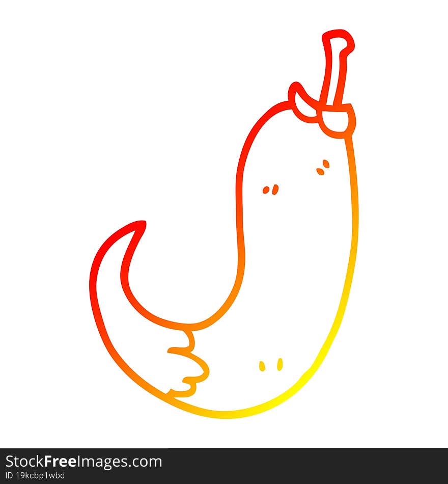 warm gradient line drawing cartoon chilli pepper