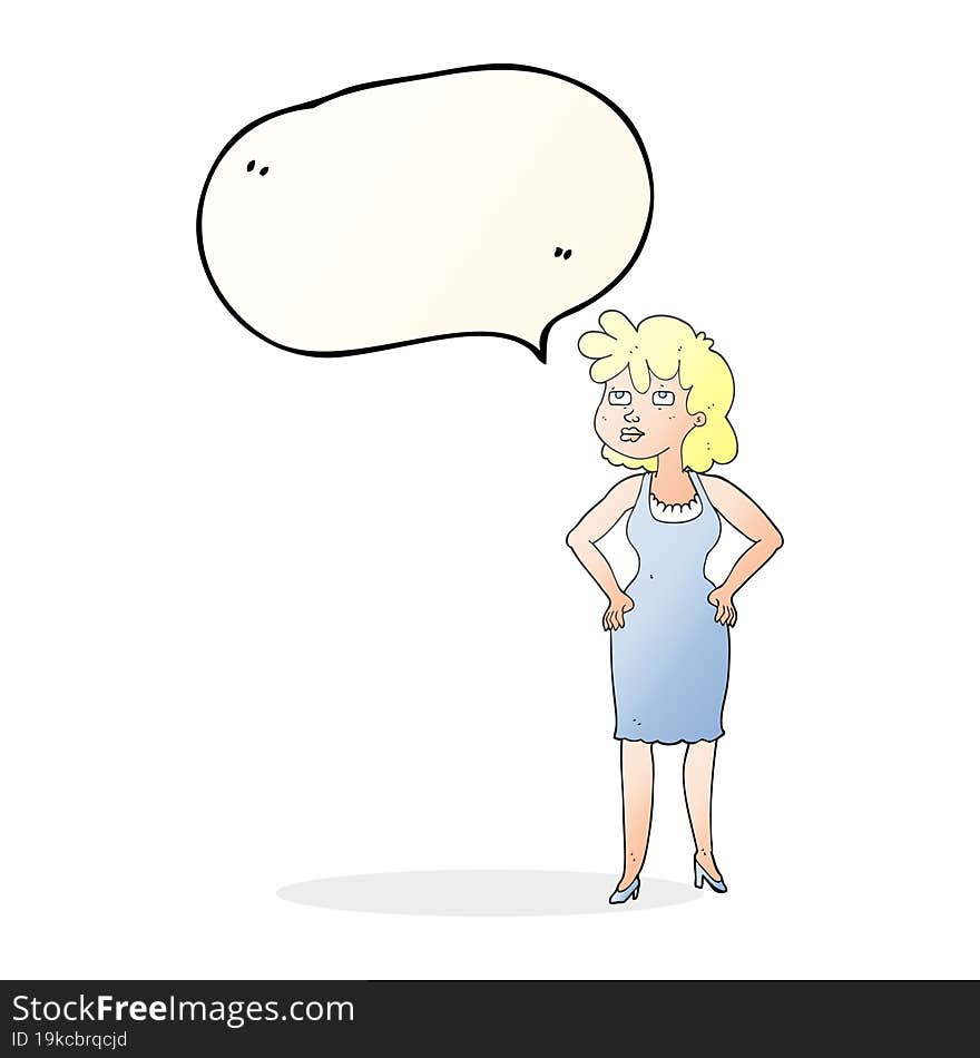 speech bubble cartoon annoyed woman