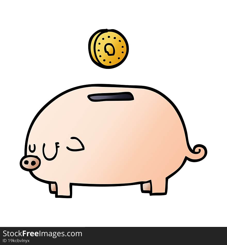 Cartoon Doodle Piggy Bank