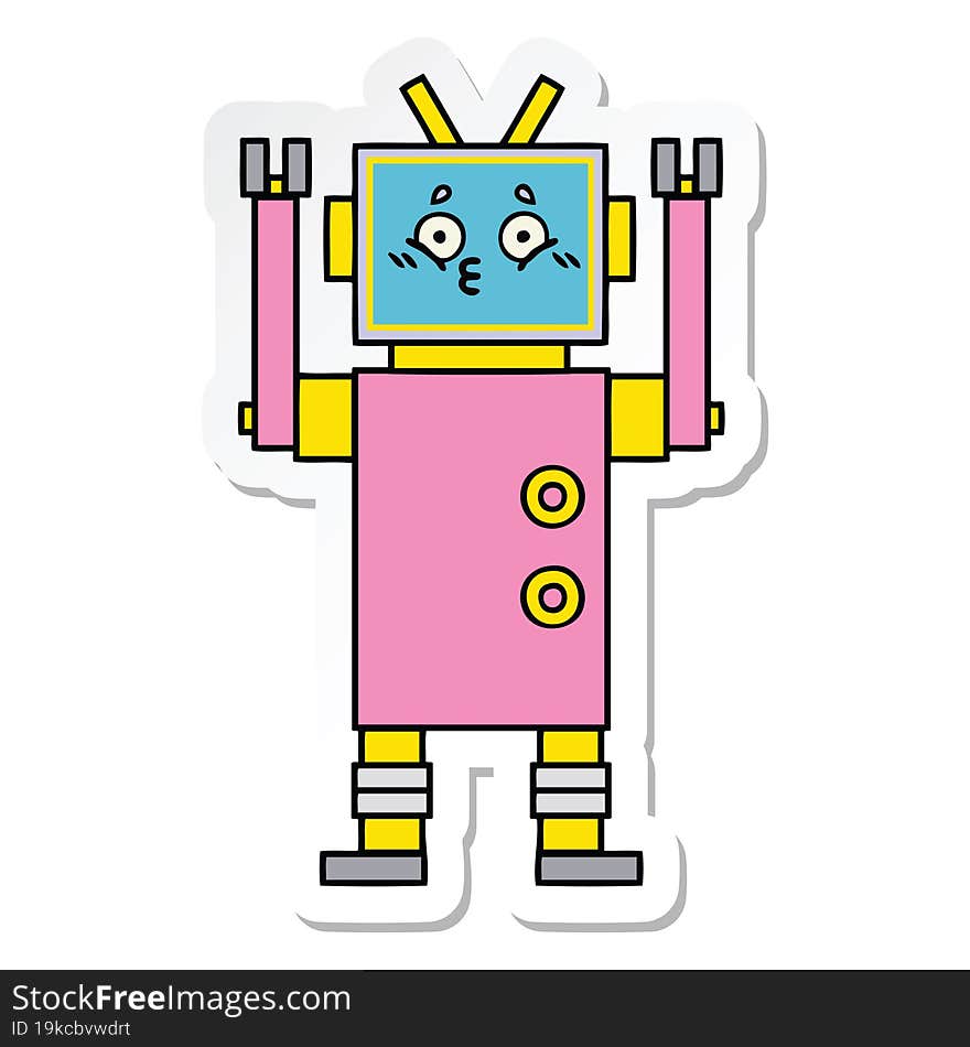 sticker of a cute cartoon robot