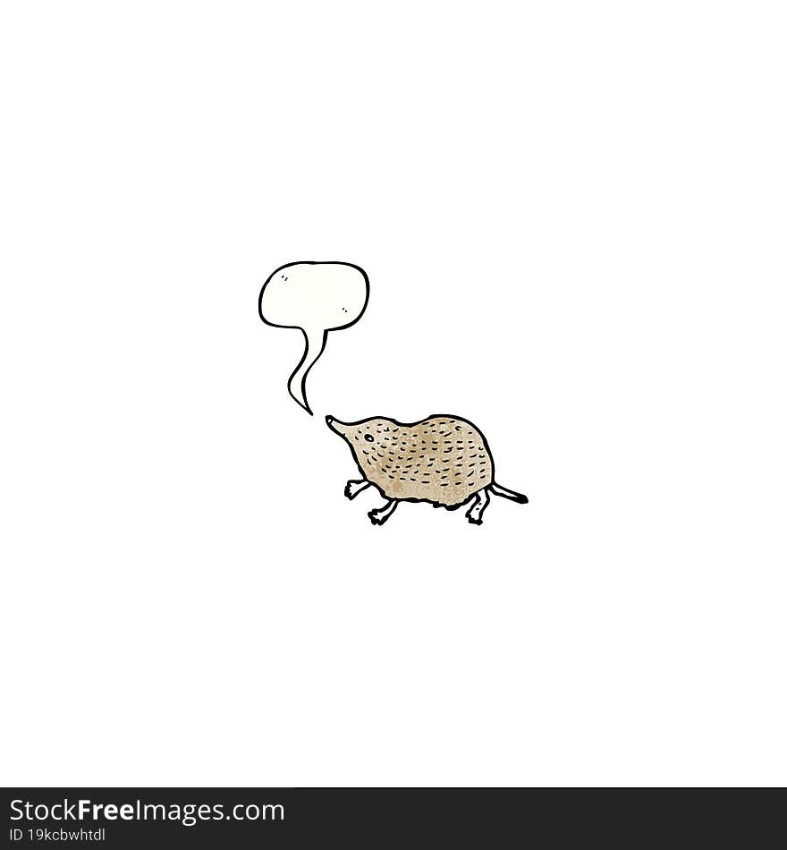 shrew illustration with speech bubble