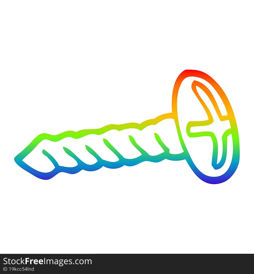 rainbow gradient line drawing brass screw