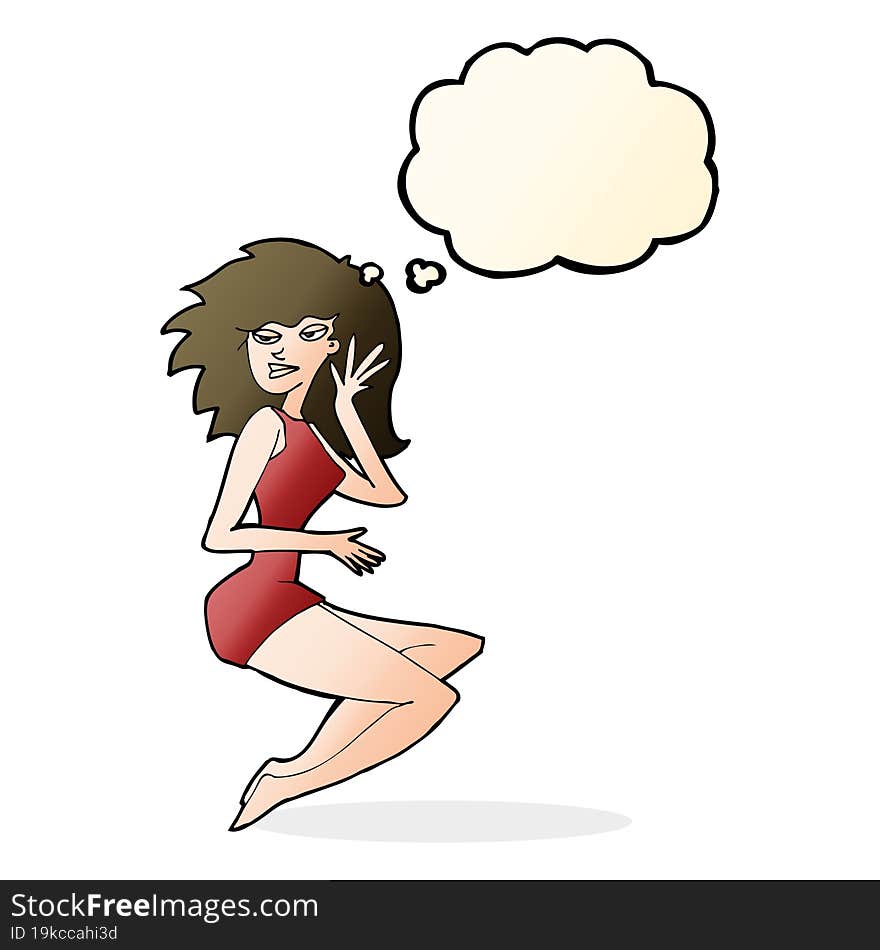 cartoon sexy woman with thought bubble