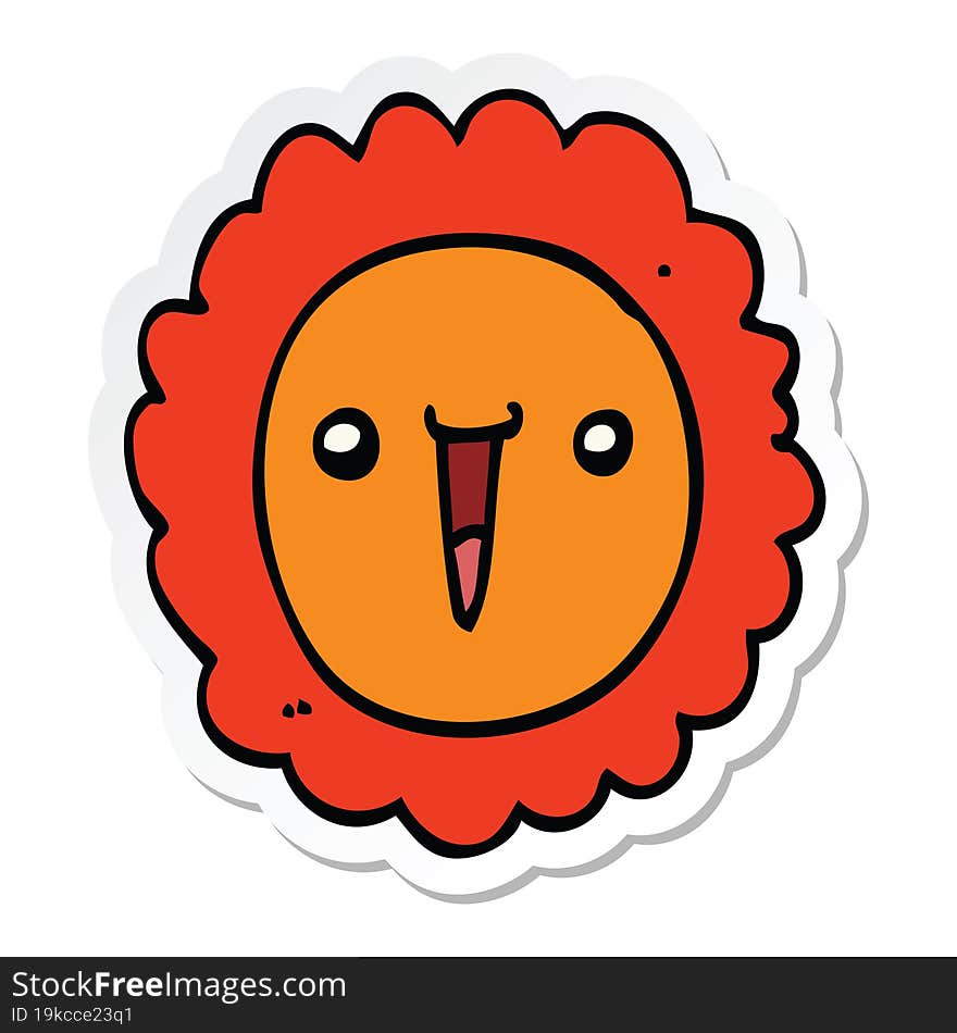 Sticker Of A Cartoon Sunflower