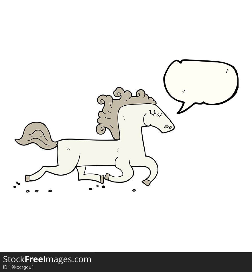 speech bubble cartoon running horse