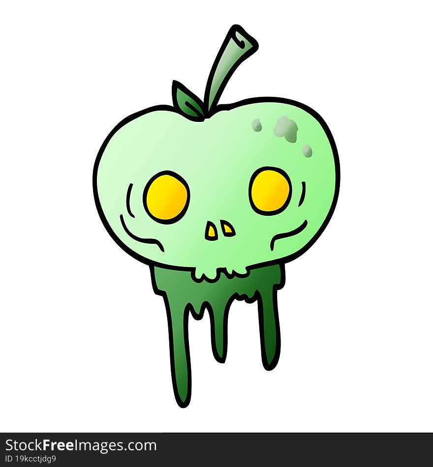 vector gradient illustration cartoon halloween apple