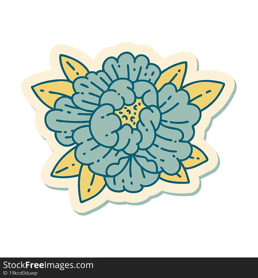 tattoo style sticker of a blooming flower