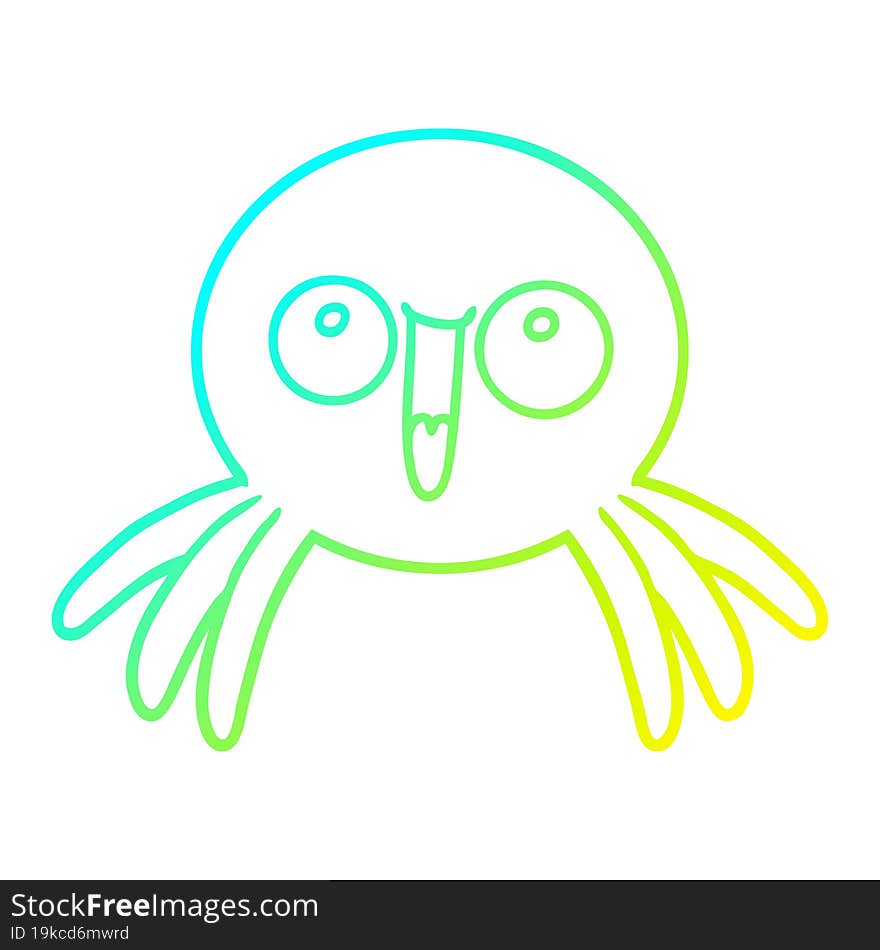 cold gradient line drawing happy cartoon spider