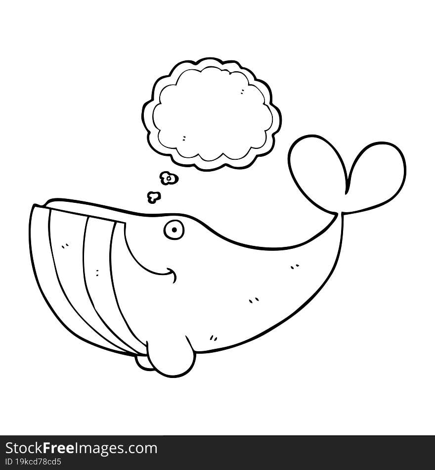 thought bubble cartoon happy whale