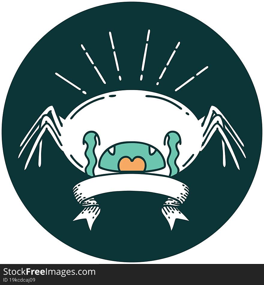 icon of tattoo style crying spider