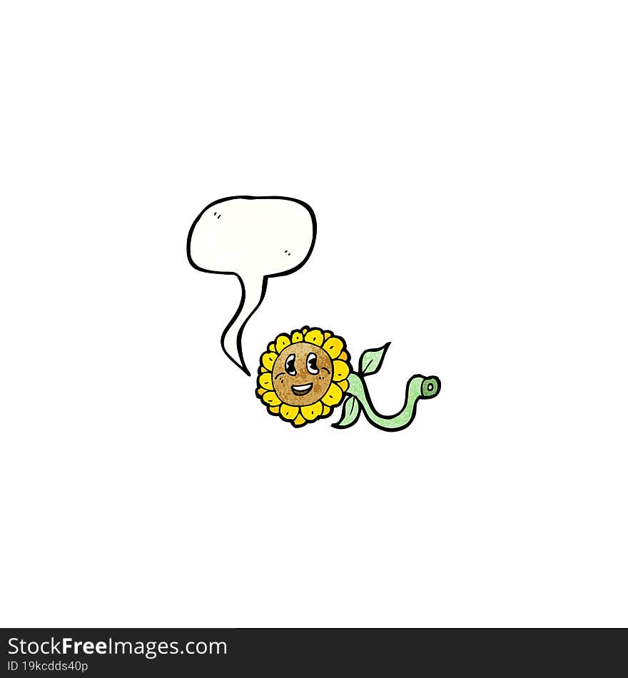 happy cartoon sunflower