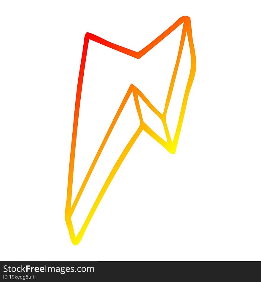 warm gradient line drawing cartoon decorative lightning bolt