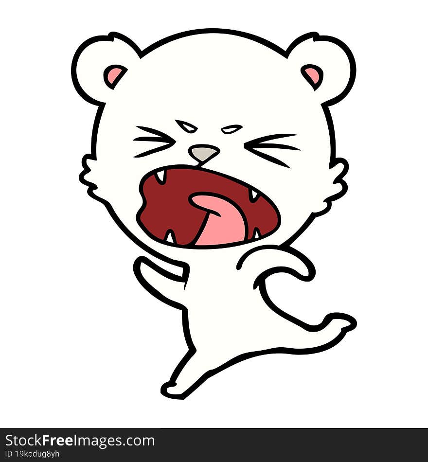 angry polar bear cartoon. angry polar bear cartoon