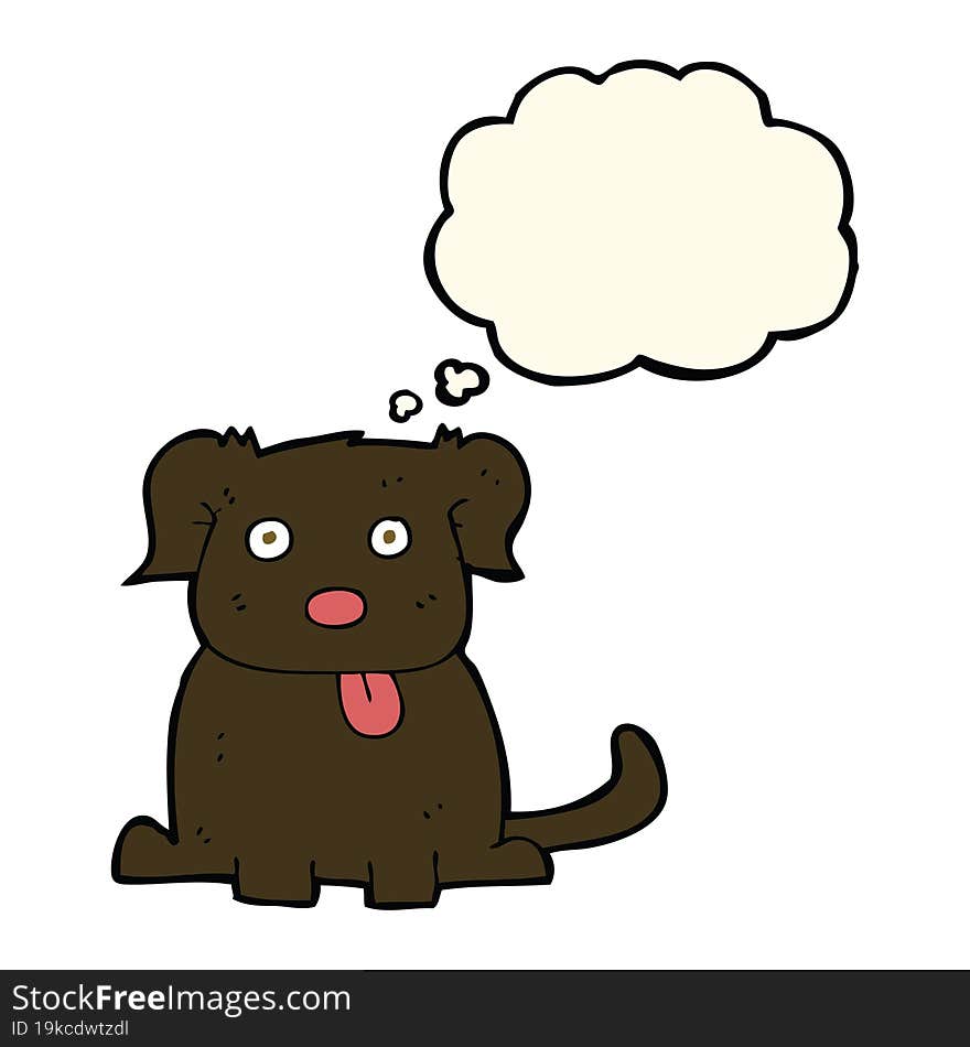 cartoon dog with thought bubble