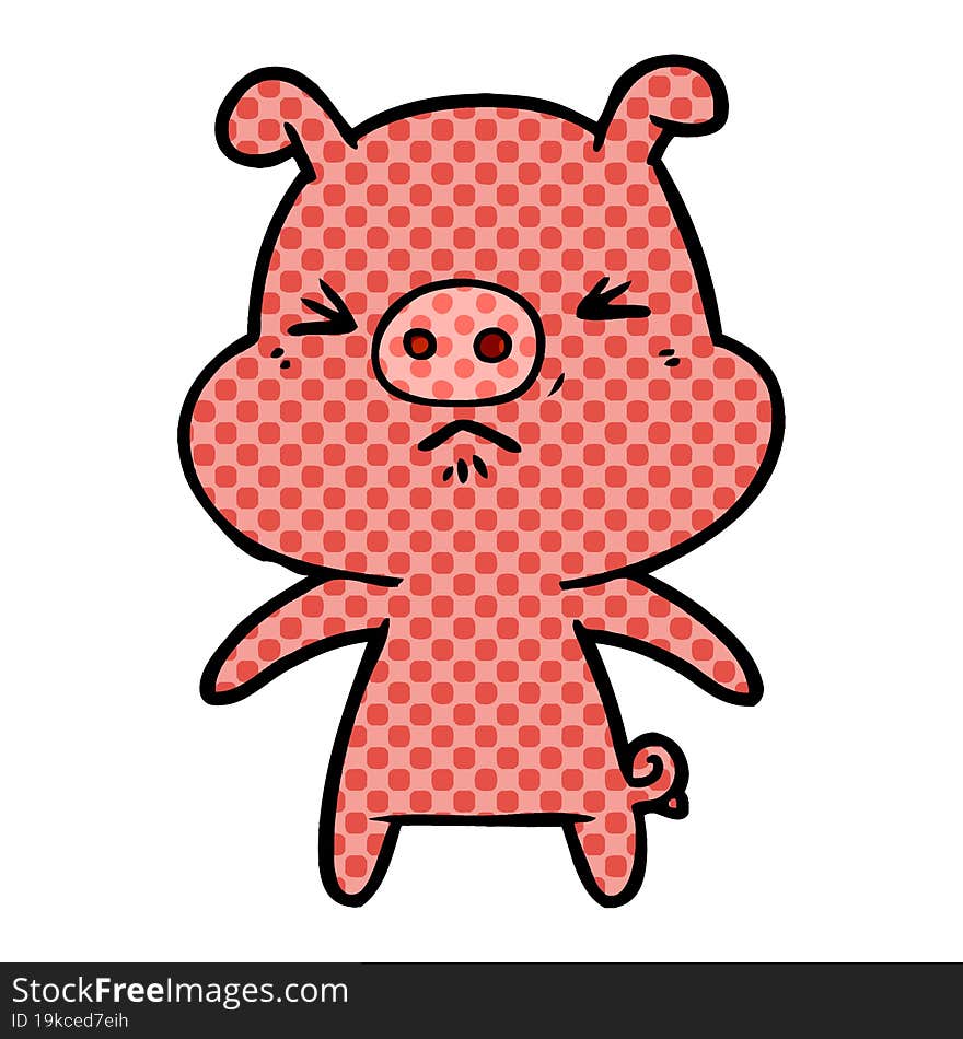 cartoon angry pig. cartoon angry pig