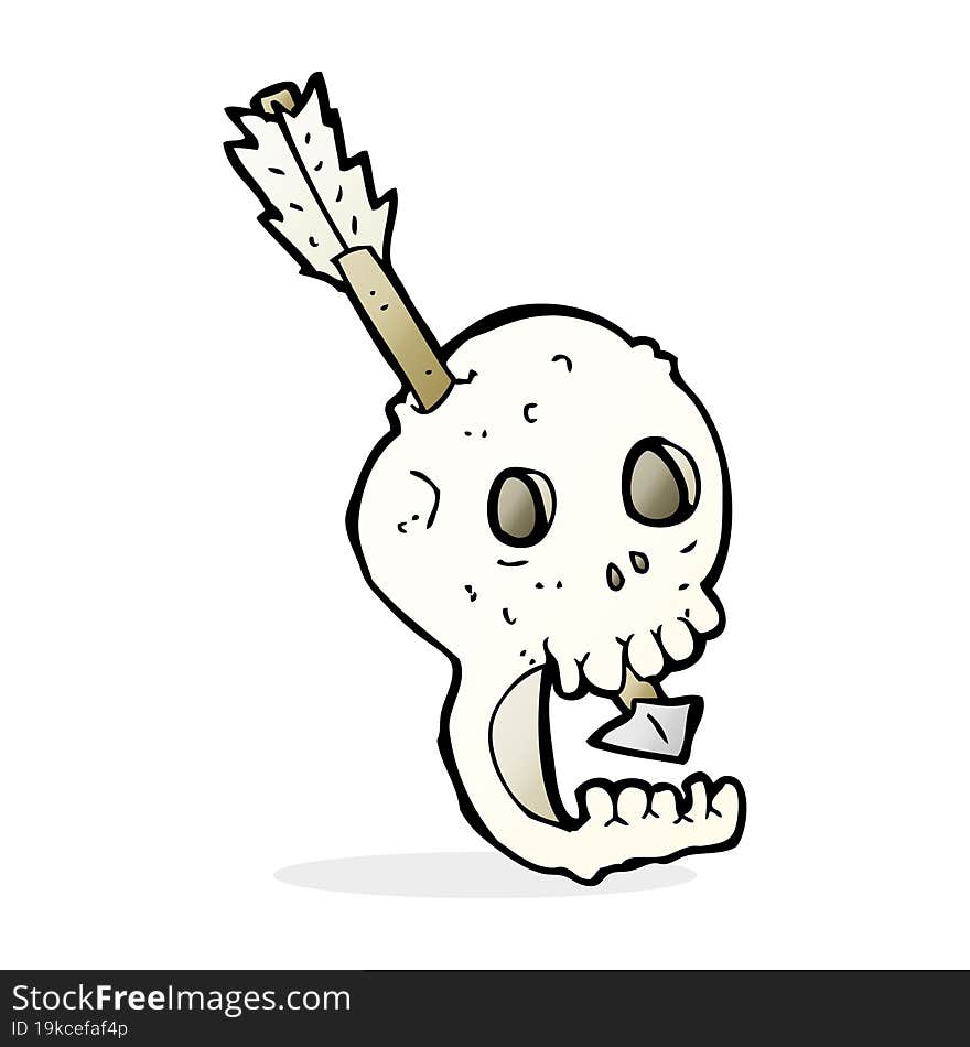 Funny Cartoon Skull And Arrow