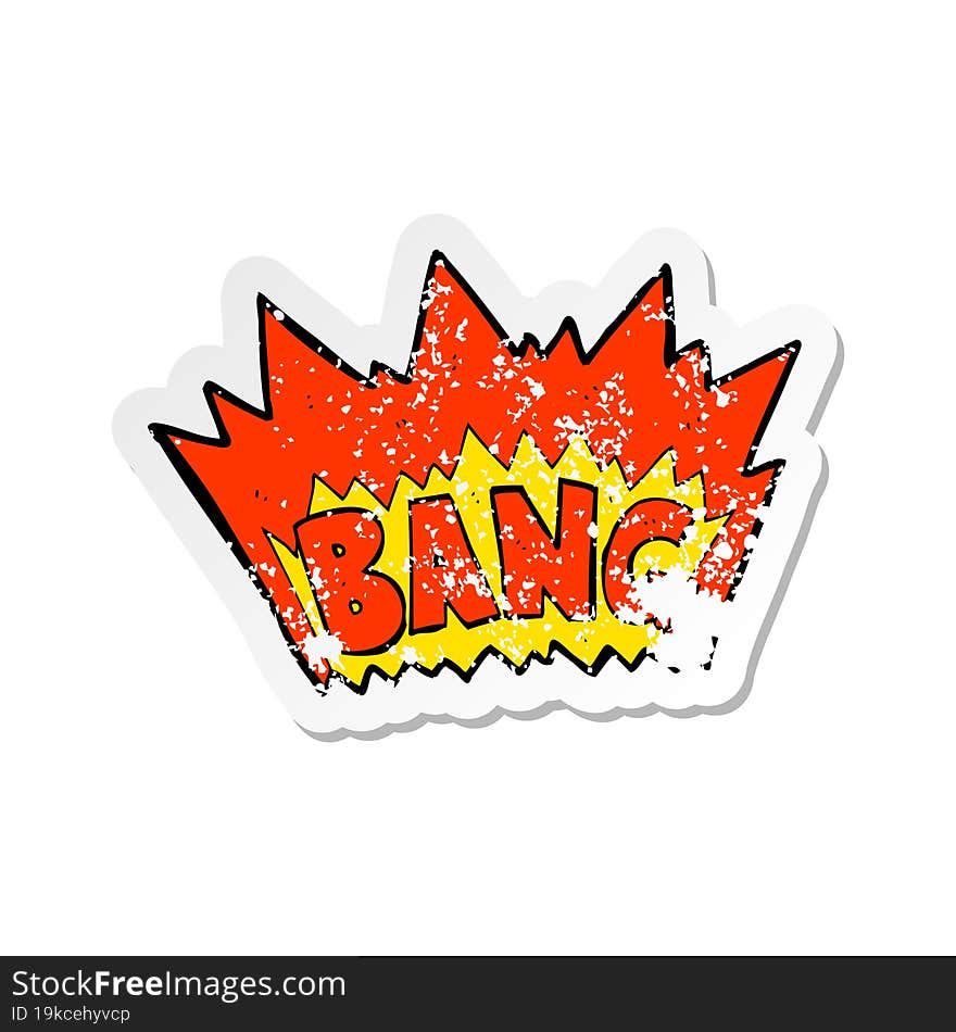 retro distressed sticker of a cartoon explosion