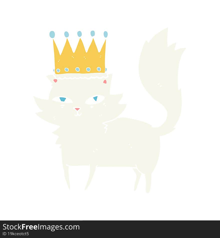 flat color illustration of posh cat. flat color illustration of posh cat